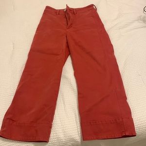 orange Loft pants. High waist, wide leg. Cropped Size 25/0